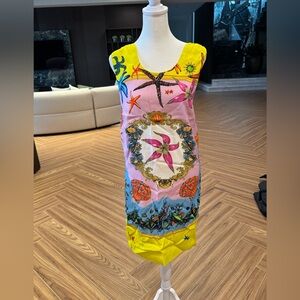 Versace Multicolor Starfish Print Intimate Dress